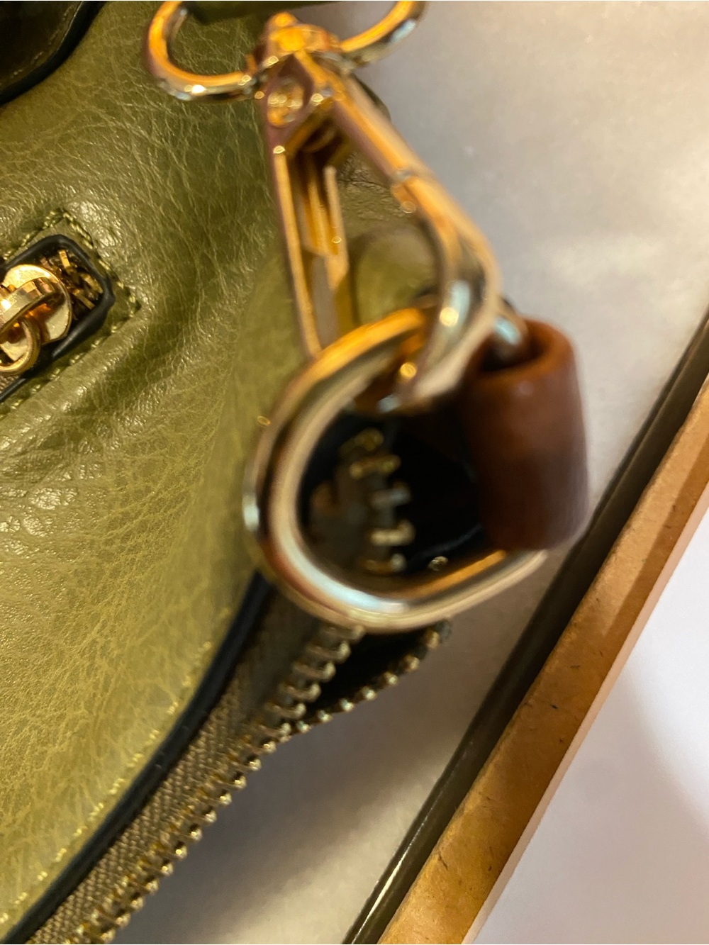 Embroidered Floral Crossbody Strap in Sage and Tan - Picture 2 of 5